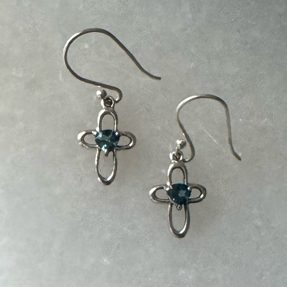 NWOT Sundance Blue Hope Earrings London Blue Topaz Sterling Silver